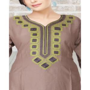 Fancy Brown Neck Printed Kurti (XL)