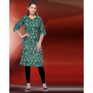 Women's Green Blend Printed Kurta (XL)