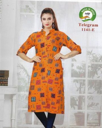 Orange Mixed Exclusive Kurti (XL)