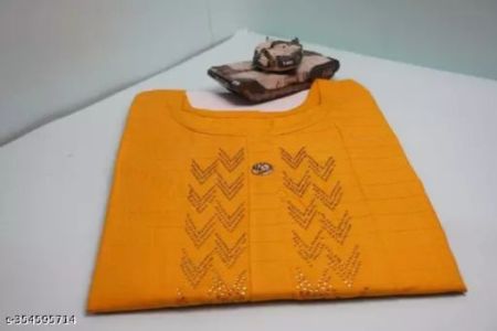 Women's Fashionable Yellow Kurti