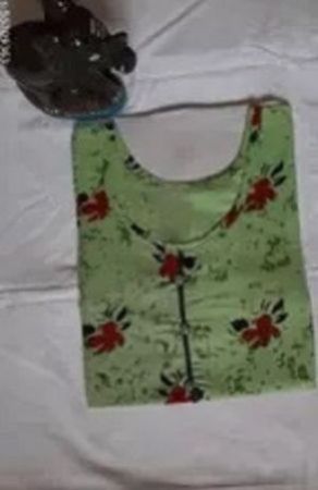 Women's Green Floral Print Kurti (XL)