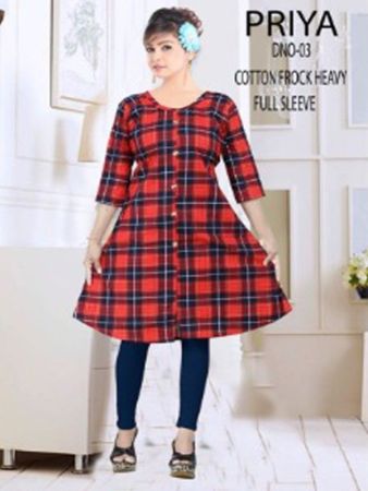 Meroon Cotton Frock Full Sleeve (XL)