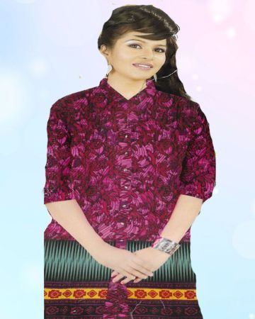 Women's Fashionable Red Wine Kurti (XL)