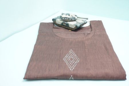 Fancy Printed Light Brown Cotton Kurti